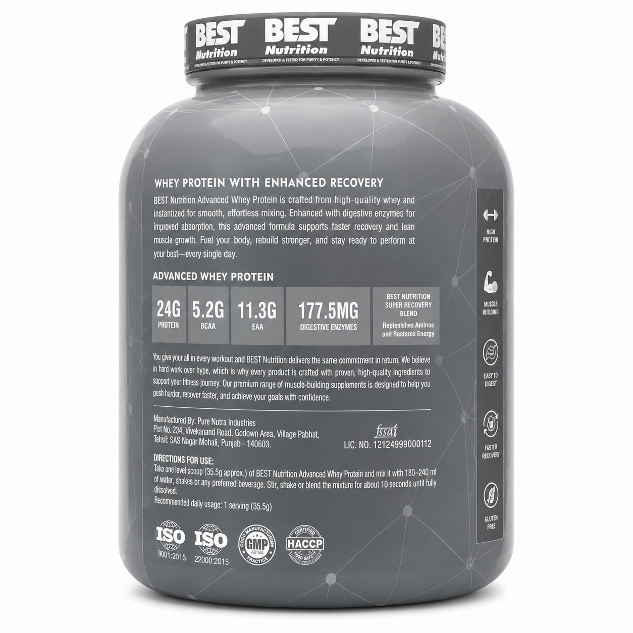 Best Nutrition advance whey blend left Best Nutrition advance whey blend left