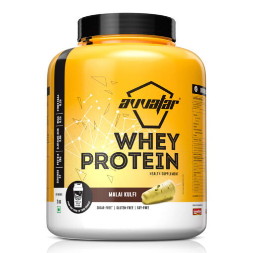 avvatar whey protein 2kg malai kulfi
