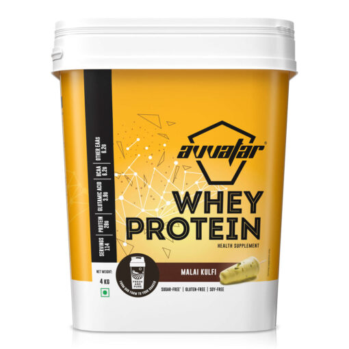 avvatar whey protein 4kg malai kulfi